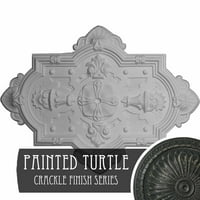 1 8 H 1 8 W 3 4 P Катедрален тавански медалјон, рачно насликана боја на желка