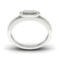 1 3CT TDW Diamond S Sterling Silver Cluster Bridal Set