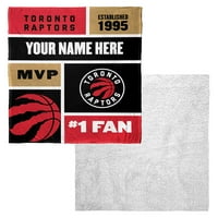 Торонто Рапторс НБА -бок -блок персонализиран свилен допир Шерпа фрли ќебе