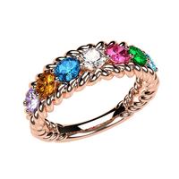 Нана јаже Мајка прстен 1- Избрани симулирани родилки, возрасни женски розови злато позлатена големина 6-камен9