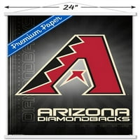 Arizona Diamondbacks - постер за wallидови со лого со дрвена магнетна рамка, 22.375 34