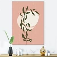 Апстрактна геометриска месечина и сонце со лисја VI сликарство платно уметничко печатење