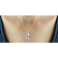 Jewelersclub бел дијамант акцент Стерлинг сребрен 3-парчен сет за накит Кала Лили