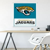 Џексонвил Јагуари - Лого Ѕид Постер Со Дрвена Магнетна Рамка, 22.375 34