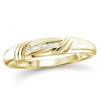 JewelersClub Carat T.W. Бело дијамантско злато над сребро трио прстен за ангажман