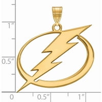 Логорт НХЛ Тампа Беј Молња 14КТ злато позлатен сребрен сребрен екстра голем приврзок