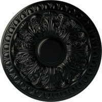 Ekena Millwork 3 4 OD 1 2 P Колтон тавански медалјон, рачно насликан џет црно