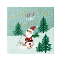 Ступел Индустрии Нека Снег Дедо Мраз Снежни Обувки Празник Сликарство Галерија Завиткани Платно Печатење Ѕид Уметност