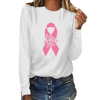 Вашиот Пад се Занимава Со Рак На Дојка Кошули За Жени Розова Лента Графички Маици Трендовски Блузи Со Долги Ракави Плус Големина