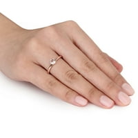 Miabellaенски Carat Carat Morganite Solitaire 10kt розово злато прстен