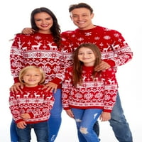 Семејство Појавување Божиќ Грди Џемпери Долги Ракави Ирваси Снегулки Плетени Џемпер Пуловер За Одмор Партија