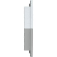 Ekena Millwork 18 W 24 H хоризонтално врв на вtивотен проветрувачки функционален, PVC Gable отвор со 1 4 рамка за рамна трим
