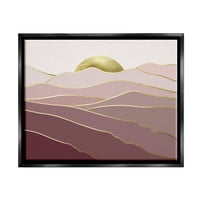 Службени слоевити розови глам планински врвови пејзаж сликарство црно лебди врамени уметнички печатени wallидни уметности