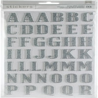 Американски занаети за занаети налепници за пена од азбука 2 сјај на Pkg-Silver