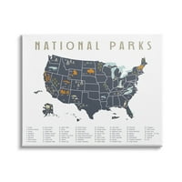 Национални Паркови Сад Авантура Мапа Сликарство Платно Уметност Печатење