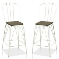 Мебел на Америка Сентра модерни столчиња за бели ленти - сет од 2, бели