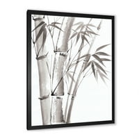 DesignArt 'Палма бамбус детали за белиот III' Традиционален врамен уметнички принт