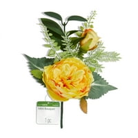 Флоракрафт вештачки мини букет одберете жолта зелка роза