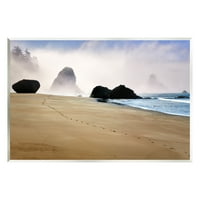 Стапче индустрии плажа песочни стапалки магливи карпи крајбрежна фотографија нерасположена уметничка печатена wallидна уметност