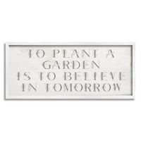Засади градина Верувајте во утре фраза Инспиративна графичка уметност бела врамена уметничка печатена wallидна уметност